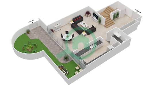 المخططات الطابقية لتصميم النموذج 3 فیلا 2 غرفة نوم - ذا ووترفرونت