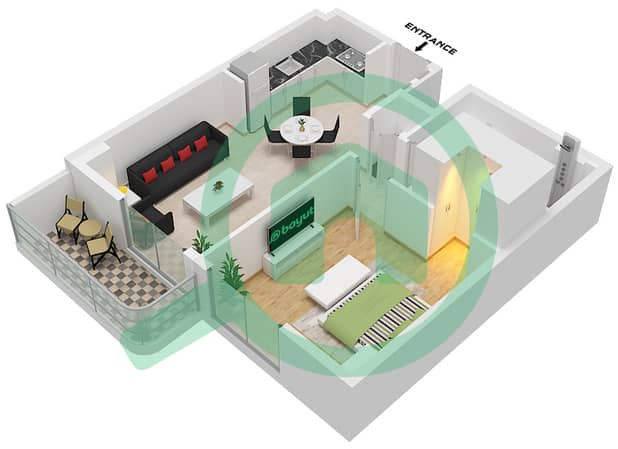 Type 1I Unit 3,8,11,12,15,20 Floor 2-5 
Unit 4 Floor 6-10 
Unit 7,8,11,16 Floor 6,7