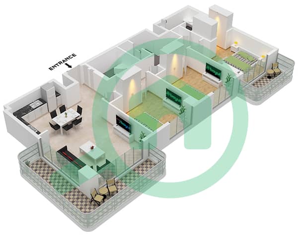 Type 1E Unit 5 Floor 8-10 
Unit 17 Floor 6-7 
Unit 21 Floor 2-5