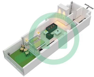 المخططات الطابقية لتصميم النموذج 5 شقة استوديو - بن غاطي جالاكسي برج B