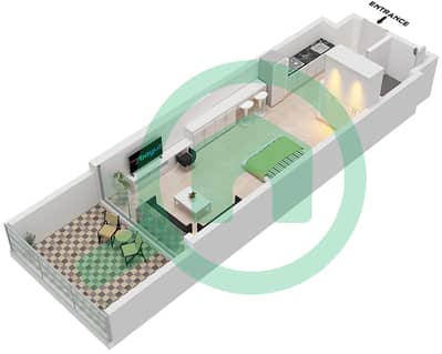 المخططات الطابقية لتصميم النموذج 6 شقة استوديو - بن غاطي جالاكسي برج B