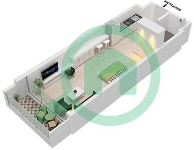 المخططات الطابقية لتصميم النموذج 7 شقة استوديو - بن غاطي جالاكسي برج B