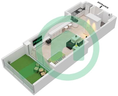 المخططات الطابقية لتصميم النموذج 8 شقة استوديو - بن غاطي جالاكسي برج B