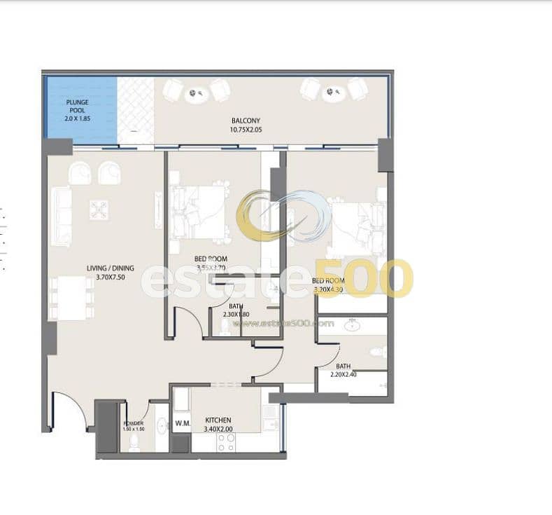 17 2 BD Floor Plan. png