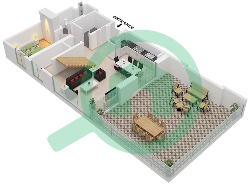 المخططات الطابقية لتصميم النموذج / الوحدة 1A/UNIT 18,19 FLOOR 7-10 شقة 3 غرف نوم - باركسايد فيوز Type 1A Unit 19 Lower Floor 7
Unit 18,30 Lower Floor 9 interactive3D