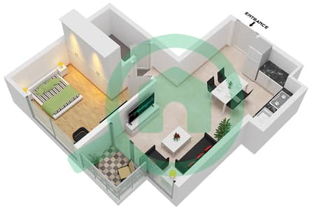 المخططات الطابقية لتصميم النموذج A1 FLOOR 8-44 شقة 1 غرفة نوم - فيستا 3