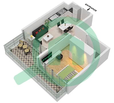 المخططات الطابقية لتصميم النموذج A2 FLOOR 7-44 شقة 1 غرفة نوم - فيستا 3
