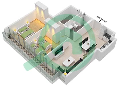 المخططات الطابقية لتصميم النموذج A2 FLOOR 7-45 شقة 2 غرفة نوم - فيستا 3