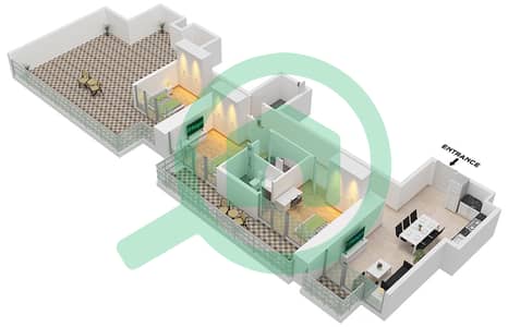 المخططات الطابقية لتصميم النموذج B FLOOR 45 بنتهاوس 3 غرف نوم - فيستا 3
