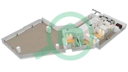 المخططات الطابقية لتصميم النموذج A FLOOR 45 بنتهاوس 4 غرف نوم - فيستا 3