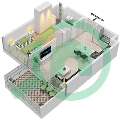 Nautica One - 1 Bedroom Apartment Type/unit A/UNIT 2 FLOOR 7-24,26-52 Floor plan