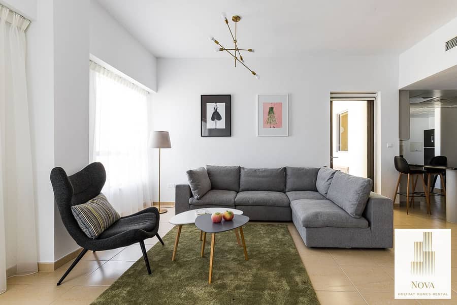 Bills Included! Serviced 1 BR Full Sea View JBR