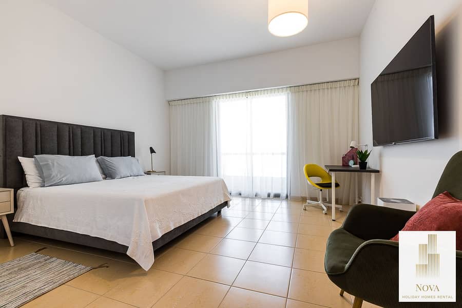 Bills Included! Serviced 1 BR Full Sea View JBR - Image 9