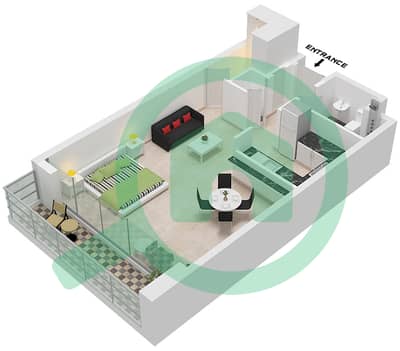 Bay Square 9 - Studio Apartments Type A Floor plan