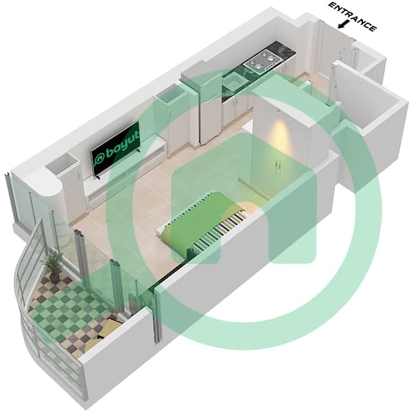 Эллингтон Вьюс II - Апартамент Студия планировка Тип/мера 1/UNIT E02,E04 FLOOR 1-14 Type 1 Unit E02 Floor 1-8,10-14 E04 Floor 9 W03 Floor 8 W06 Floor 2 W09 4 Floor 9 interactive3D