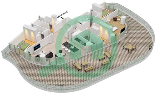 Ellington Views II - 3 Bedroom Apartment Type/unit 2 / UNIT E01 FLOOR 15,16 Floor plan