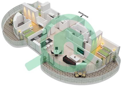 Ellington Views II - 3 Bedroom Apartment Type/unit 3/UNIT E08,E10 FLOOR 1-13 Floor plan