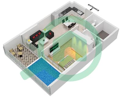 المخططات الطابقية لتصميم النموذج B شقة 2 غرفة نوم - بيس لاجونز من بيس هومز