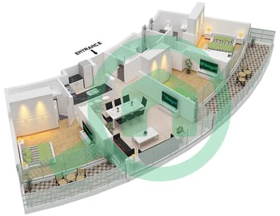 Harbour Lights - 3 Bedroom Apartment Type 8 FLOOR 25-50 Floor plan