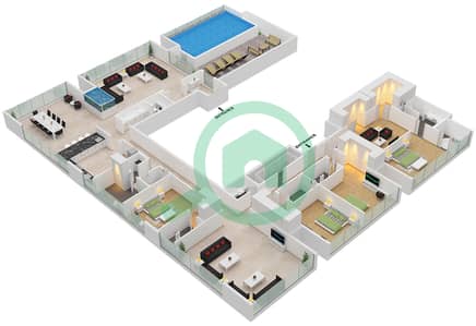 Burj Binghatti Jacob & Co Residences - 4 Bedroom Penthouse Type FLEURS JARDIN Floor plan