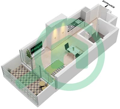 Canal Crown - Studio Apartment Type A6,B6 FLOOR 2 Floor plan