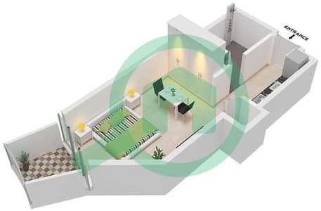 Canal Crown - Studio Apartment Type G1-M FLOOR 2 Floor plan
