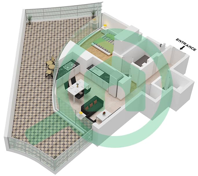 Canal Crown - 1 Bedroom Apartment Type A1-M FLOOR 5 Floor plan Type A1-M Floor 5 interactive3D