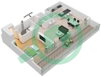 凯宾斯基溪畔公寓 - 1 卧室公寓类型A FLOOR 1-12戶型图