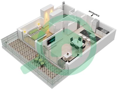 凯宾斯基溪畔公寓 - 1 卧室公寓类型D FLOOR 2-5戶型图