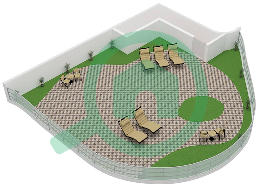 Canal Crown - 2 Bedroom Apartment Type G1 FLOOR 3-5 Floor plan Type G1 Terrace Floor 5 interactive3D