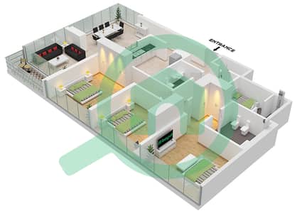 Lamar Residence - 3 Bedroom Apartment Type B1 Floor plan