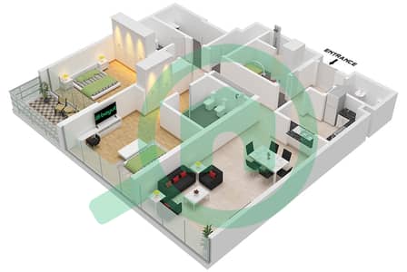 Lamar Residence - 2 Bedroom Apartment Type C Floor plan