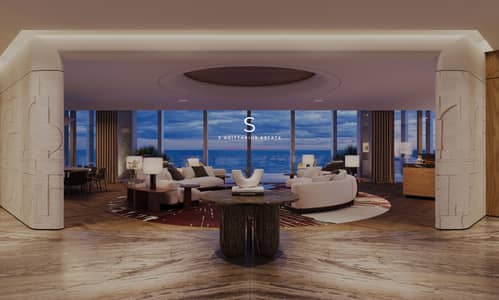 阿尔贾达法住宅区， 迪拜 3 卧室公寓待售 - DCC_Penthouse_Livingroom_View01. jpg