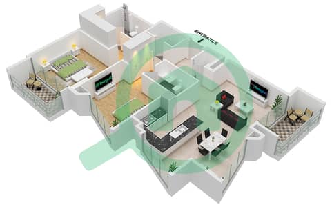 A大厦 - 2 卧室公寓类型／单位2 / UNIT 1 FLOOR 17-30戶型图