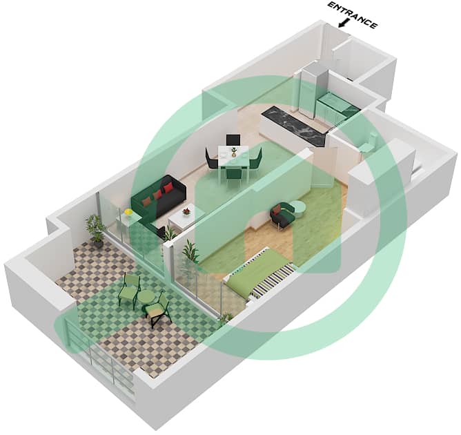 Capital Bay Tower A - 1 Bedroom Apartment Unit 1605 Floor plan Unit 1605 interactive3D