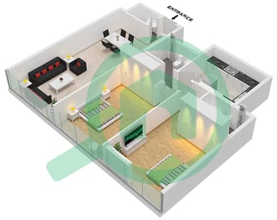 Azurite Tower - 2 Bedroom Apartment Unit 129 Floor plan