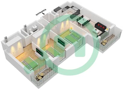 Reeman Living - 3 Bedroom Apartment Type D Floor plan