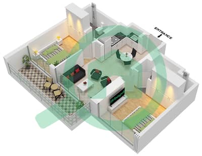 天涯大厦A座 - 2 卧室公寓类型／单位A / UNIT 02 FLOOR 18,35戶型图