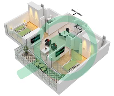 天涯大厦A座 - 2 卧室公寓类型／单位A / UNIT 13 FLOOR 18,35戶型图