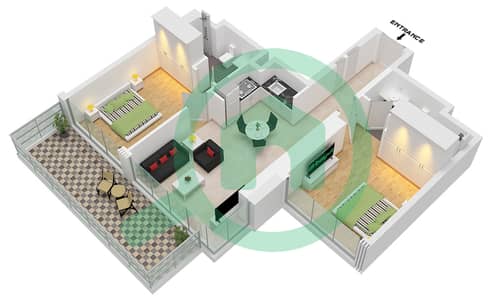 天涯大厦A座 - 2 卧室公寓类型／单位B / UNIT 14 FLOOR 18,35戶型图