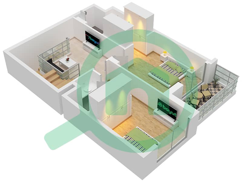 Creek Waters 2 - 3 Bedroom Apartment Unit 01 FLOOR GROUND,P1,01 Floor plan Unit 01 Floor P1 interactive3D