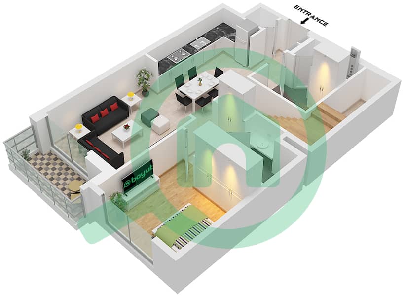 Creek Waters 2 - 3 Bedroom Apartment Unit 02,04,06 FLOOR GROUND,P1 Floor plan Unit 02,04,06, Ground Floor interactive3D