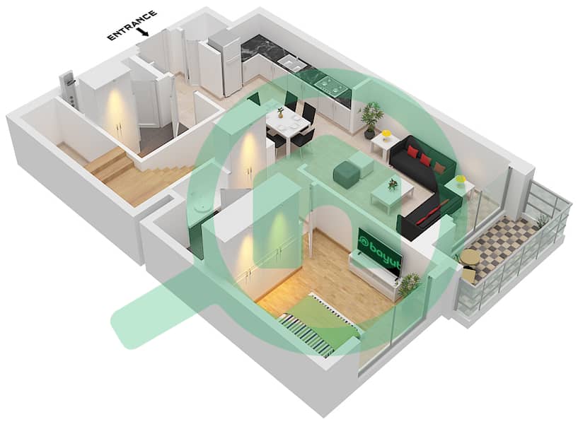 Creek Waters 2 - 3 Bedroom Apartment Unit 03,05,07 FLOOR GROUND,P1 Floor plan Unit 03,05,07 Ground Floor interactive3D