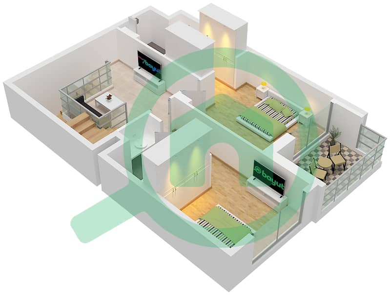 Creek Waters 2 - 3 Bedroom Apartment Unit 03,05,07 FLOOR GROUND,P1 Floor plan Unit 03,05,07 Floor P1 interactive3D