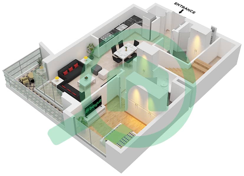 Creek Waters 2 - 3 Bedroom Apartment Unit 08 FLOOR GROUND,P1,01 Floor plan Unit 08 Ground Floor interactive3D