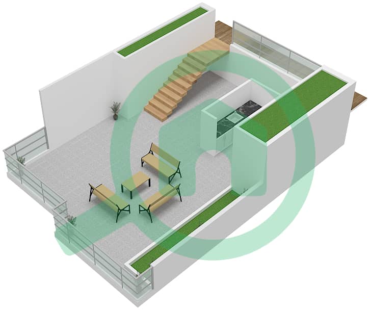 溪流2号大楼 - 3 卧室公寓单位08 FLOOR GROUND,P1,01戶型图 Unit 08 Floor 1 interactive3D