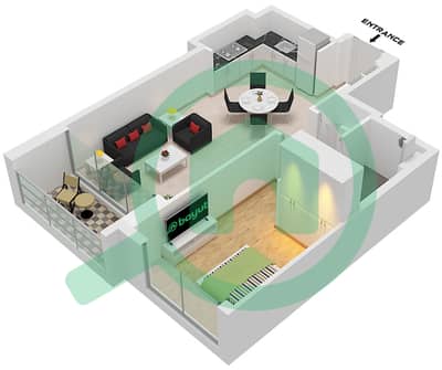 Creek Waters 2 - 1 Bedroom Apartment Unit 02,03 FLOOR 1-22 Floor plan