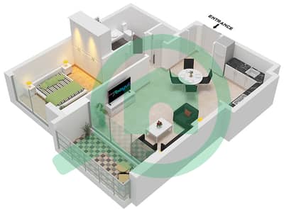 Creek Waters 2 - 1 Bedroom Apartment Unit 04,05 FLOOR 1-22,24-26 Floor plan