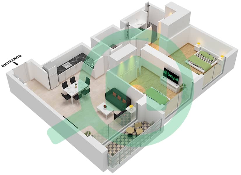 Creek Waters 2 - 2 Bedroom Apartment Unit 10 FLOOR 2-38 Floor plan Unit 10 Floor 2-38 interactive3D