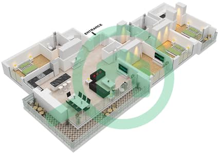 Creek Waters 2 - 4 Bedroom Apartment Unit 06 FLOOR 39-48 Floor plan